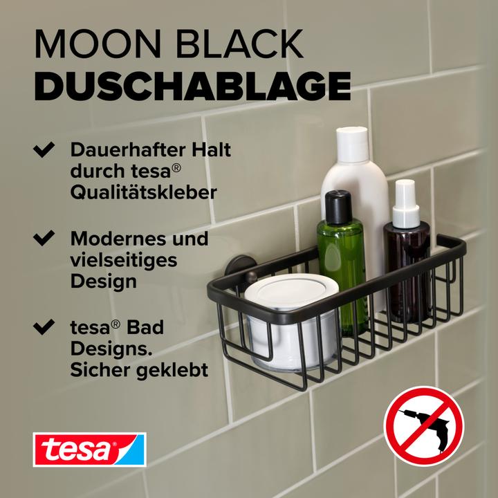 Immagine prodotto tesa Piatto doccia MOON BLACK con soluzione adesiva senza forare (9 x 13 x 29 cm)