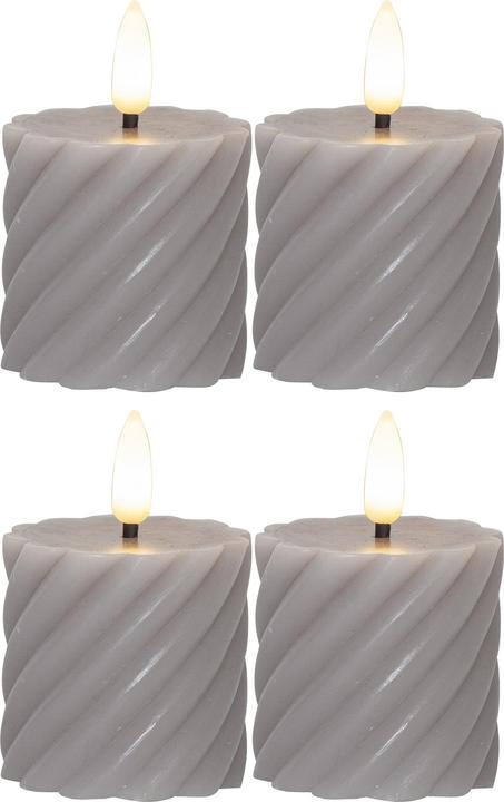 Produktbild Star Trading LED Kerzen mit Timerfunktion | Stumpenkerzen Grau | LED Kerze mit Timer | Stumpenkerzen (1 x)