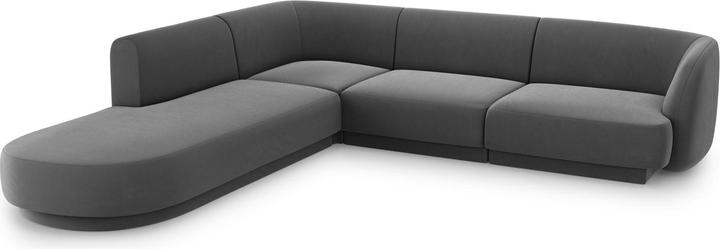 Image du produit Micadoni Canapé D'Angle Gauche Velours, "Miley", 6 Places, 255x248x70Fabriqué en Europe (Canapé d'angle)