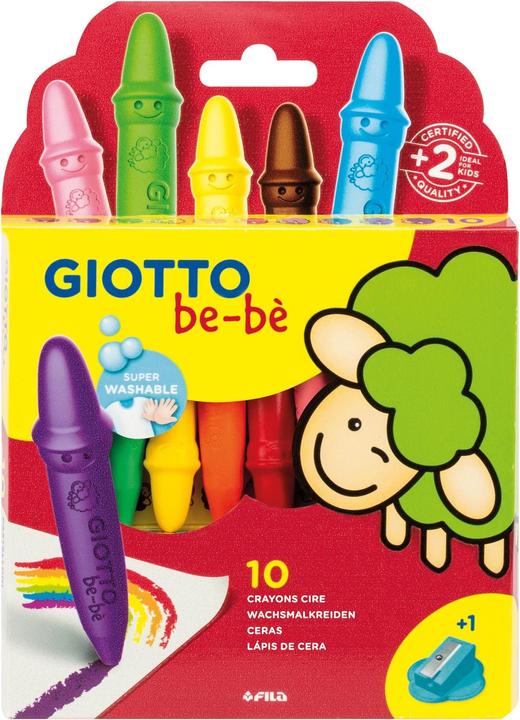 Actual product image Giotto Wax crayons be-bé Not breakable, multicoloured, 10 pieces (Multicoloured, 10 x)