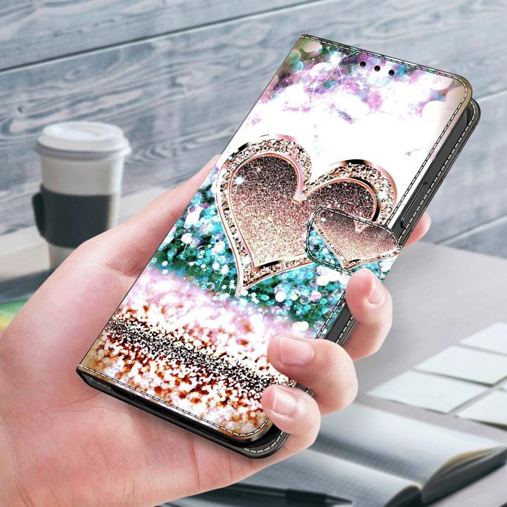 Immagine prodotto Art Custodia a libro per iPhone 15 Pro Max con tasca per carte Golden Heart (Apple iPhone 15 Pro Max)