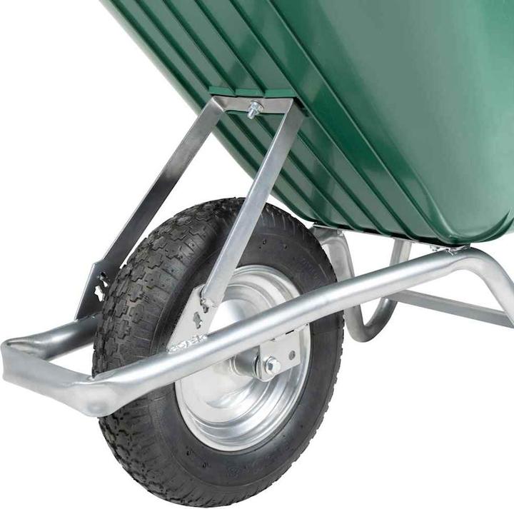 Actual product image VidaXL Wheelbarrow Green 90 L 150 kg Galvanised steel and plastic
