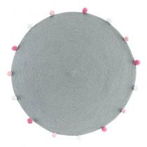 Produktbild Douceur D'intérieur Rundteppich + Pompons, grau, Durchmesser 90 cm, po (90 x 90 x 0.5 cm)