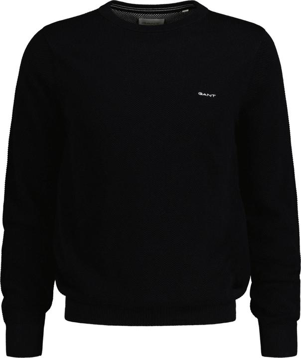 Image du produit GANT Cotton Pique Pullover Crew Neck Black (S, L, 3XL)