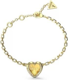 Guess - Mon Amour Romantic Gold Plated Heart Bracelet JUBB04607JWYG - Länge: 14,5 cm (14.50 cm)