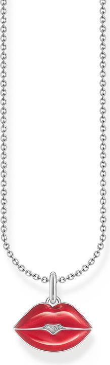 Actual product image Thomas Sabo Necklace with red kissing mouth pendant silver (925 silver, Enamel, 38 - 45 cm)