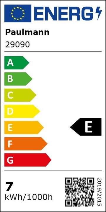Etichetta energetica Paulmann Set di 5 lampade multiuso (E27, 7 W, 806 lm, 1 x, E)