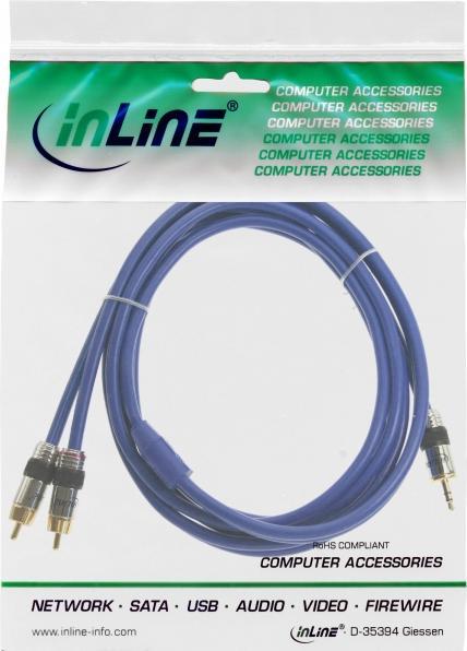 Produktbild InLine Cinch/Klinke Kabel, 2x Cinch an 3,5mm Klinke (5 m, Cinch, 3.5mm Klinke (AUX))