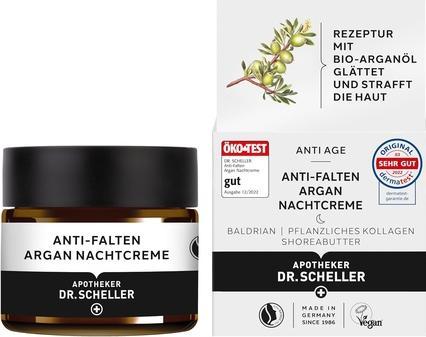 Valeurs nutritives et ingrédients Dr. Scheller Crème de nuit anti-rides à l'argan (50 ml, Crème de nuit)