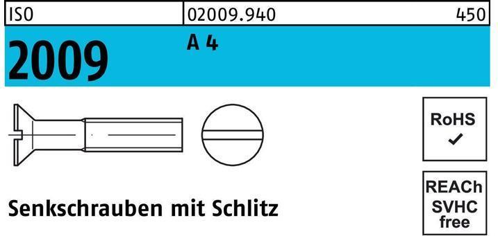 Produktbild Senkschraube ISO 2009 m.Schlitz M 16 x 40 A 4 (10 Schrauben pro Stück)