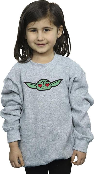 Produktbild Star Wars The Mandalorian Grogu Heart Eyes Sweatshirt Mädchen (140, 146)