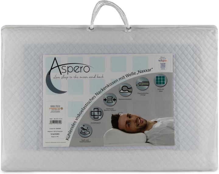 Produktbild Aspero Kühlendes viskoelastisches Kissen mit Welle Naxxar (60 x 40 x 12 cm)