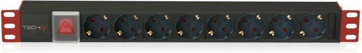 Techly I-CASE STRIP-81UD Power Distribution Unit (PDU) 8 AC outlets 1U aluminum