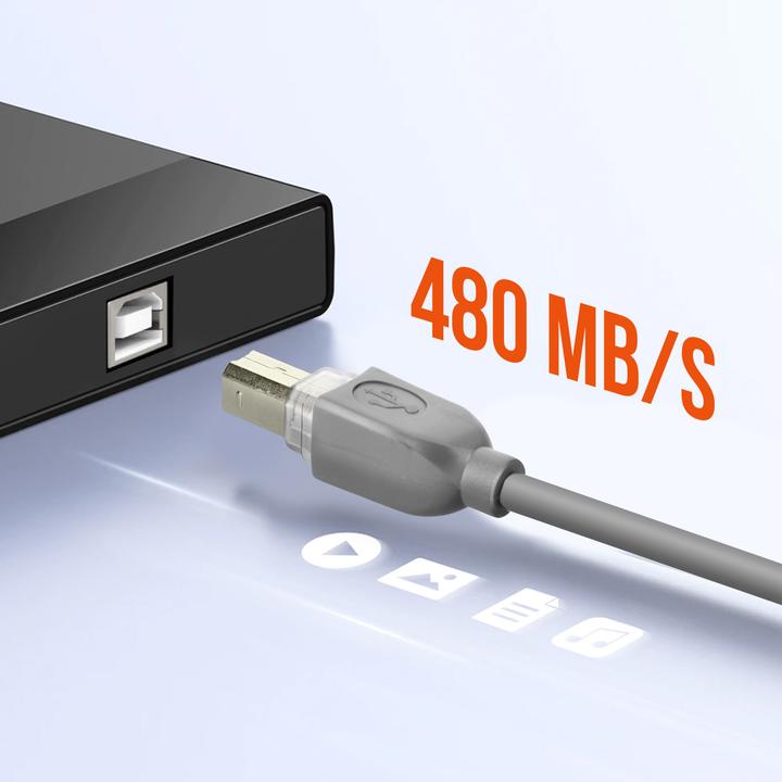 Immagine prodotto LinQ Cavo USB 2.0 A/USB 2.0 B per stampanti, 3 m (3 m, USB 2.0)