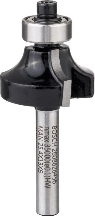 Bosch Professional Zubehör Abrundfräser, 6 mm, R1 6,3 mm, D 25,4 mm, L 13,1 mm, G 54 mm