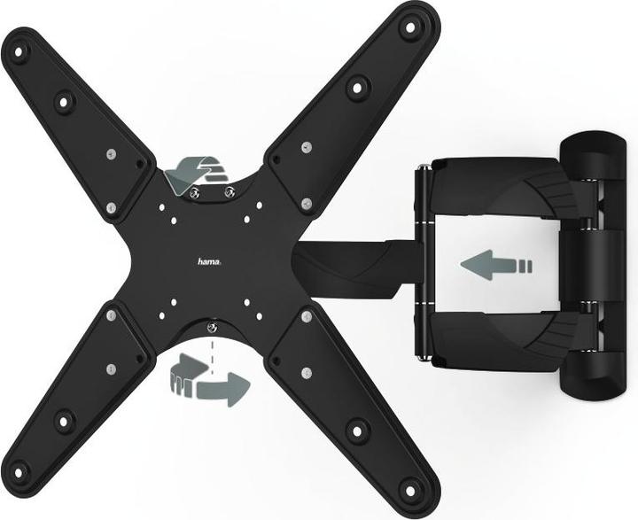 Immagine prodotto Hama FULLMOTION Supporto da parete per TV, 3 stelle, 142 cm (56), 2 bracci, nero (56", 35 kg)
