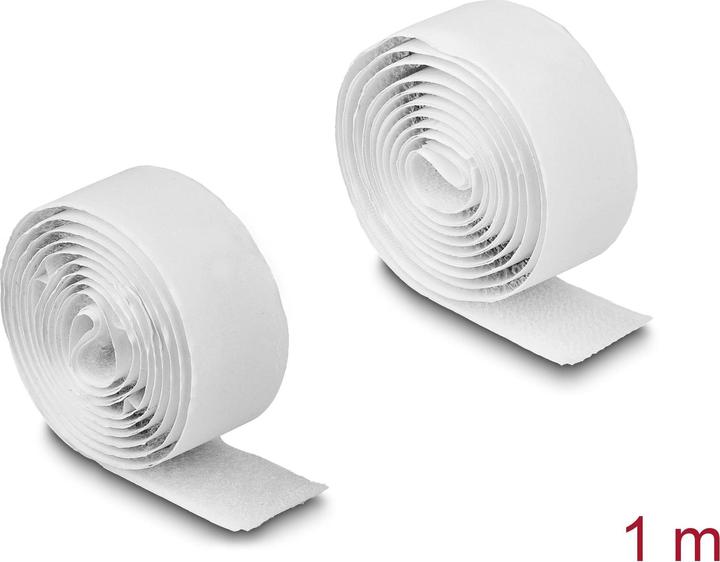 Produktbild Delock Klettband selbstklebend mit Haft- und Flauschband L 1 m x B 20 mm weiss (20 mm)