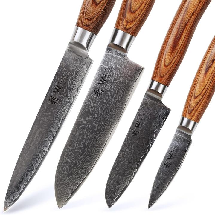 Immagine prodotto Wakoli Set di 4 coltelli Damasco EDIB Serie Pro (17 cm)