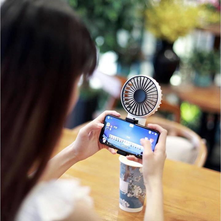 Actual product image Linuo Hand Fan GO-F02FD Dark Blue