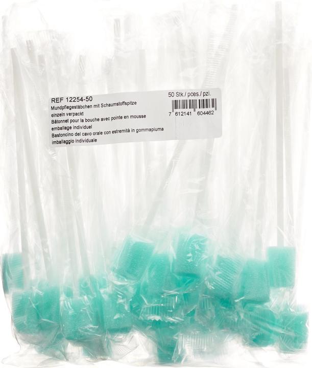 Pepco Mundpflegestäbchen Schaumstoff einzel verpackt (50 x, 109 g)