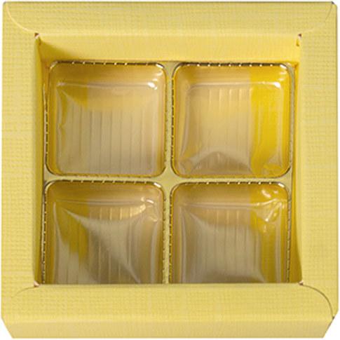 Actual product image miniSchoggi Chocolate wrapper yellow for 4 chocolates (4 x)