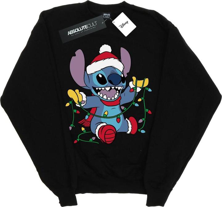 Actual product image Disney Womens/Ladies Lilo And Stitch Christmas Lights Sweatshirt (XL)