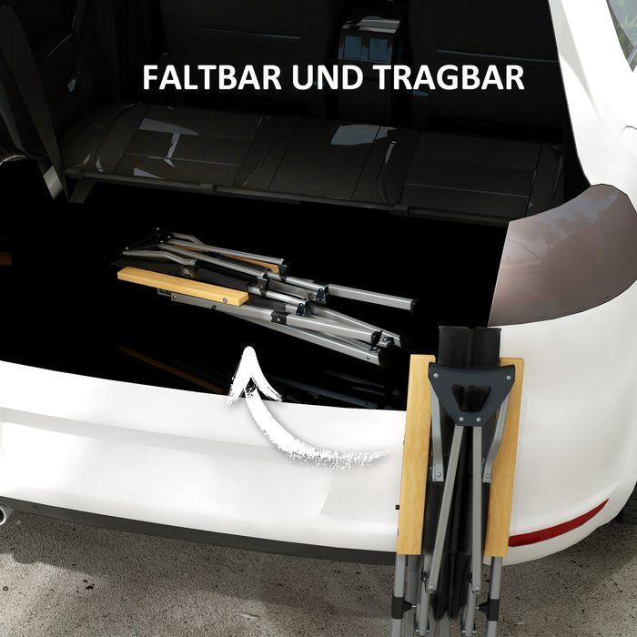 Actual product image Swisshandel24 Campingstuhl faltbar, 4-fach verstellbare Rückenlehne, Kopfstütze, Schwarz