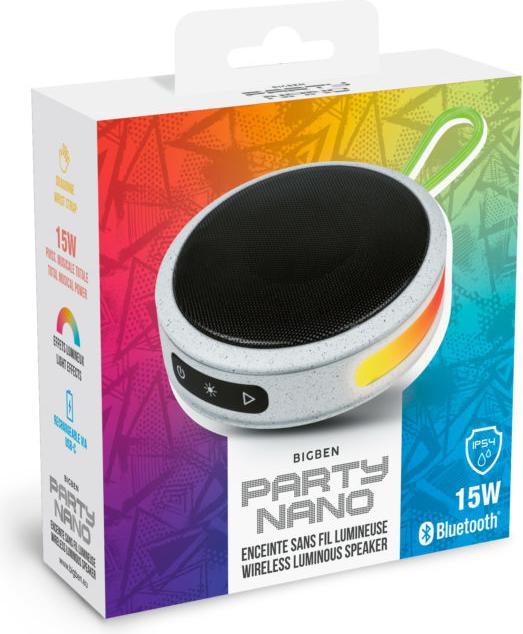 Produktbild Bigben PARTY Nano Wireless Luminous Speaker - grey (3 h, Ohne externe Stromquelle)