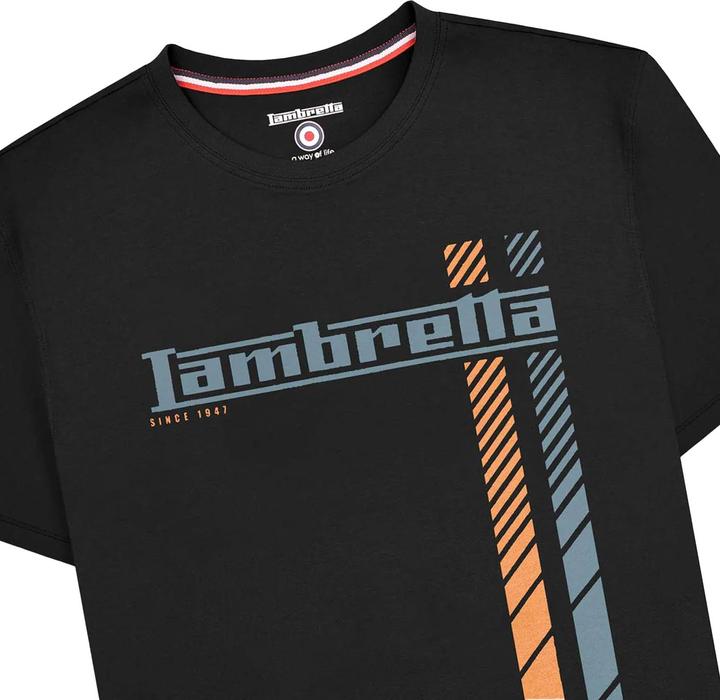 Actual product image Lambretta Mens SS25 Racing Stripe Big & Tall T-Shirt (XXL)