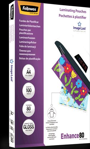 Produktbild Fellowes Enhance 80 (A4, 100 Stück, 80 µm)