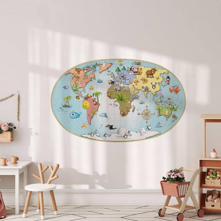 Image du produit Trenddeko Michel Agullo - Carte du monde pour enfants (140 x 87 cm)