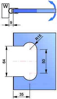 Actual product image Pauli+Sohn Shower swing door hinges PONTERE 8406