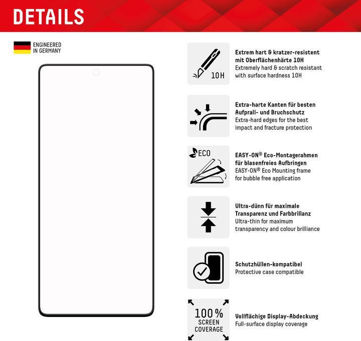 Actual product image Displex Real Glass, Full Cover Panzerglas (1 Piece, Google Pixel 7 Pro)