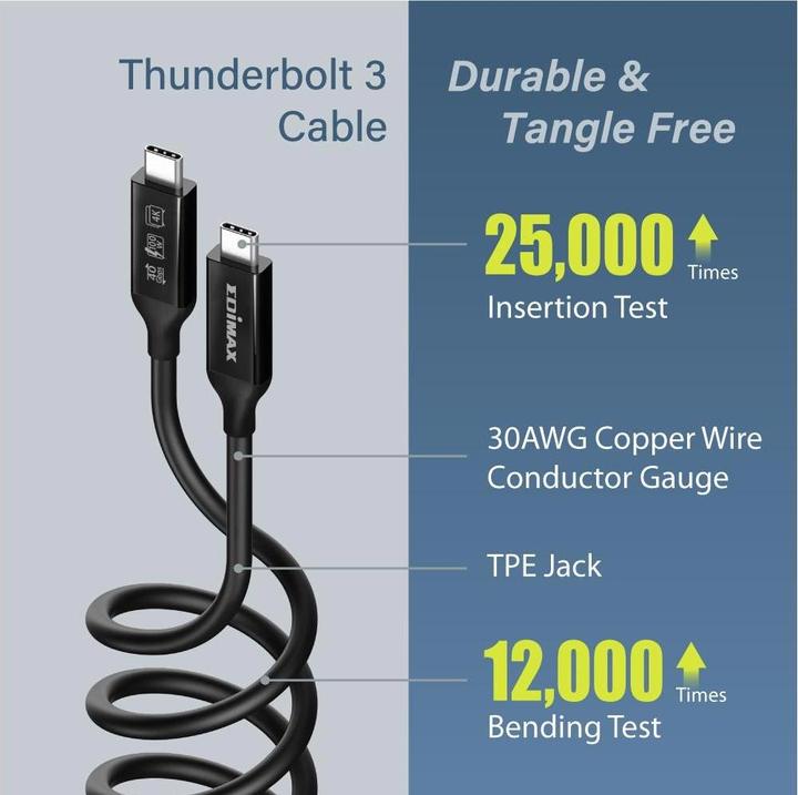 Immagine prodotto edimax Cavo USB4/Thunderbolt3, 40G (2 m, USB 4.0)