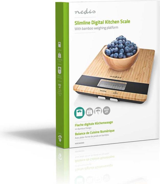 Produktbild Nedis Küchenwaagen Digital Holz/Kunststoff Holz Holz