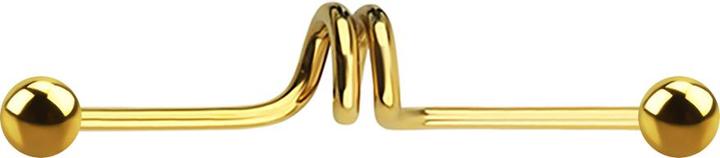 Produktbild Star Piercing Barbell vergoldet twister mit zwei Kugeln (ohne Messing, Chirurgenstahl 316L)