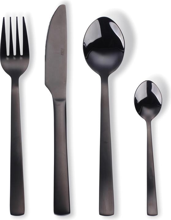 Image du produit RAW Cutlery set Stainless Steel Dishwasher safe - Black - 16 pcs (15461) (16 pièce(s), Set de couverts)