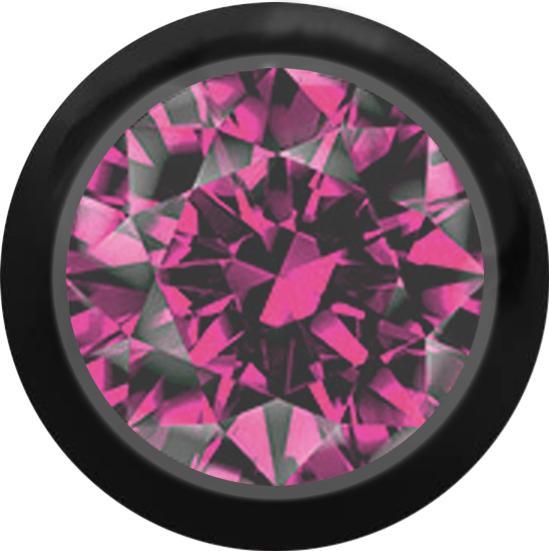 Actual product image Star Piercing Micro ball black with crystal pink (without brass, Titanium G23)