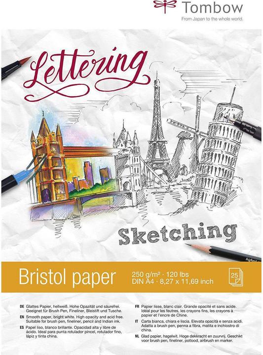Image du produit Tombow Carton à dessin Bristol (A4, Blanc, Couverture souple)