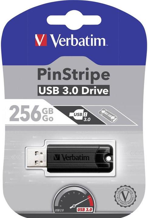 Actual product image Verbatim PinStripe (256 GB, USB 3.0, USB-A)