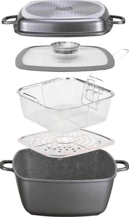 Actual product image Stoneline Classic (Pan set + pot set, Grill pan, Pot, Steam cooker, Frying pan, Casserole + Stewpot)