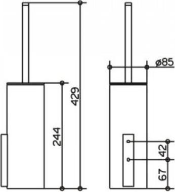 Immagine prodotto Keuco Set di spazzole per WC Edition 400 con inserto in cristallo/cromo 11564