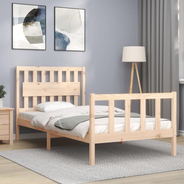 Produktbild VidaXL Massivholzbett mit Kopfteil 100x200 cm (100 x 200 cm)