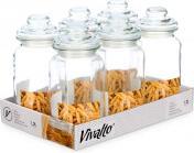 Actual product image Vivalto smooth round jar with glass lid 1200ml (1.20 l)