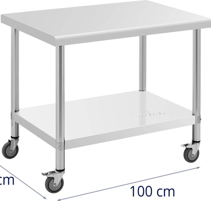 Actual product image Royal Catering Wheeled work bench - 70 x 100 cm - 155 kg load capacity - (70 cm, 100 cm)