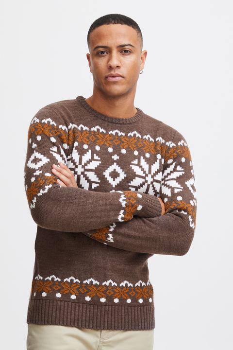 Image du produit Solid Norwig Pull En Grosse Maille Pull-Over Tricot Pour Homme Avec Encolure Rond (XXL)
