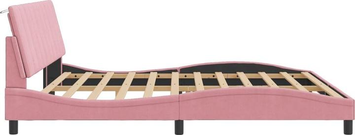 Image du produit VidaXL Cadre de lit avec LED Lit rembourré Lit double rose 200x200cm velours (200 x 200 cm)