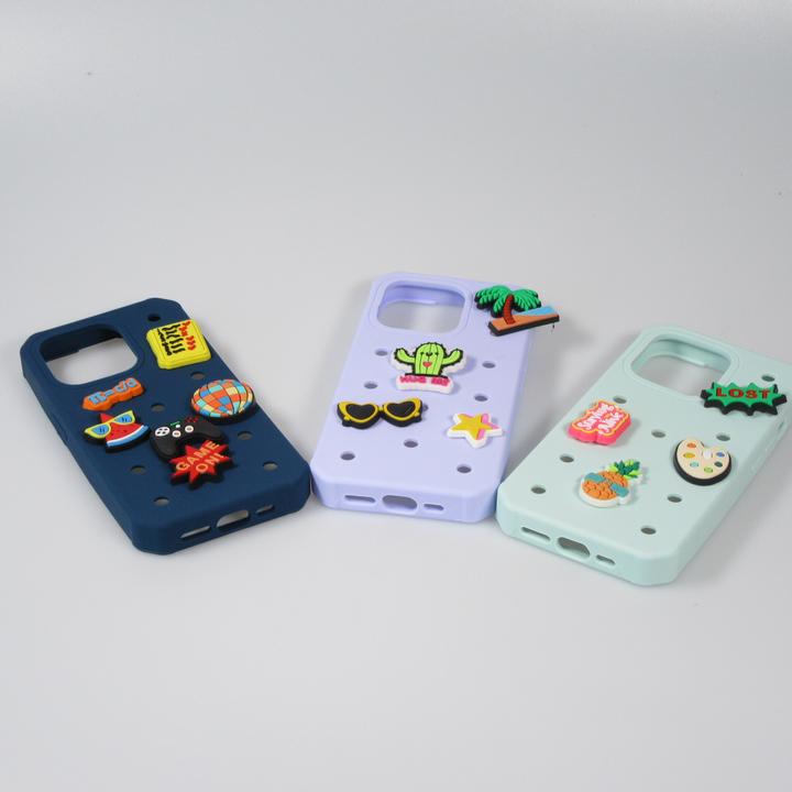 Immagine prodotto PhoneLook Coperchio Coperchio in silicone spesso con fori per l'inserimento di adesivi Azzurro (Apple iPhone 15 Pro)