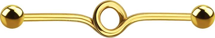 Produktbild Star Piercing Barbell vergoldet Schleife mit zwei Kugeln (Chirurgenstahl 316L)