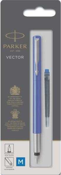 Immagine prodotto Parker Penna stilografica VECTOR M (Acciaio inossidabile, Blu, 1 x)